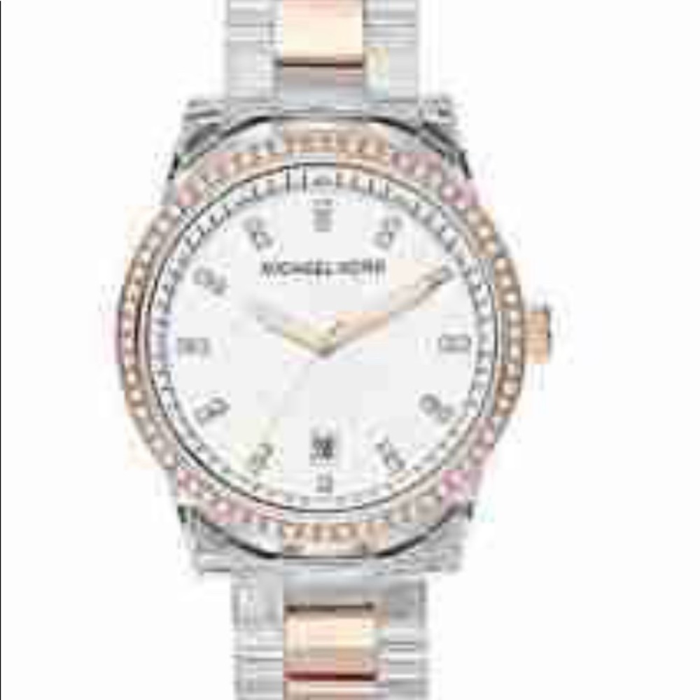 Michael Kor Acrylic and rose gold tone watch